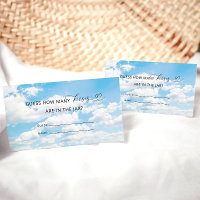 She is on Cloud Nine How Many Kisses Bridal Game