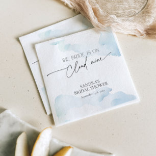 She is on Cloud Nine Something Blue Bridal Shower Napkin