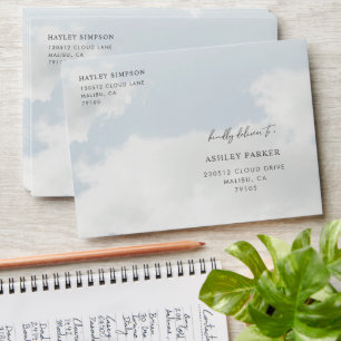 She Is On Cloud Nine Theme Party Address Envelope