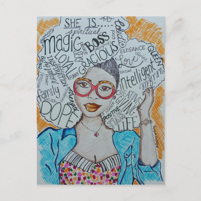 She Is... Postcard (Front)