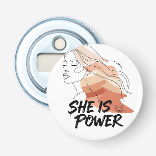 She Is Power – Desert Tones Feminine Line Art Bottle Opener