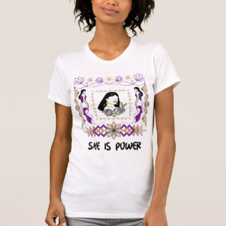 She Is Power Feminine Artistic Design T-Shirt