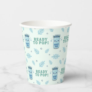 She Is Ready To Pop Baby Shower Boy Boho Kawaii Paper Cups