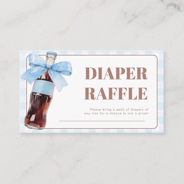 She Is Ready to Pop Blue Diaper Raffle Card 3.5x2 (Front)