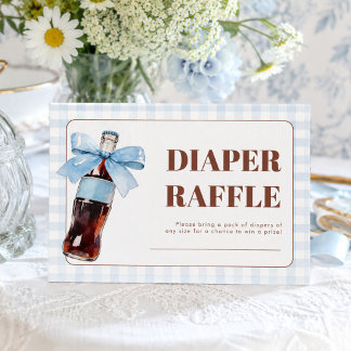 She Is Ready to Pop Blue Diaper Raffle Card 3.5x5