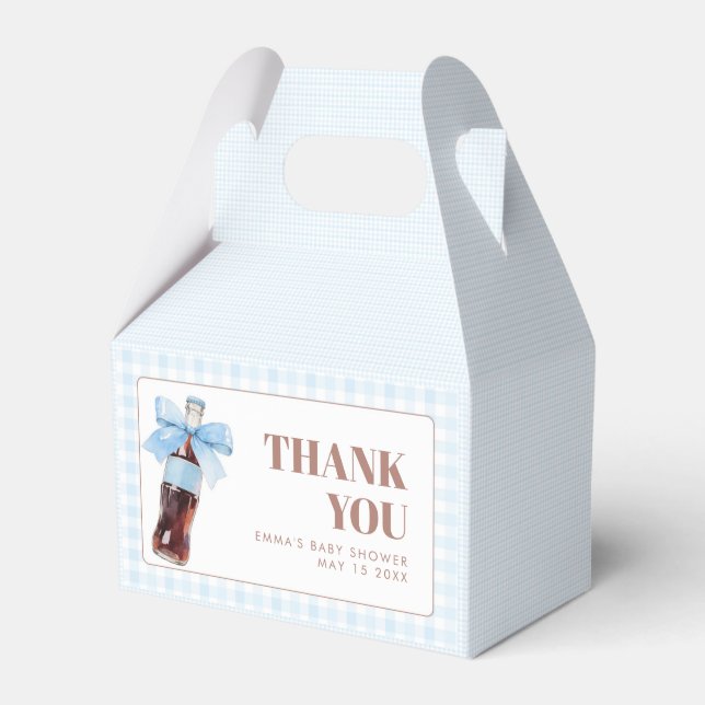 She Is Ready to Pop Blue Soda Pop Baby Shower Favour Box (Front Side)
