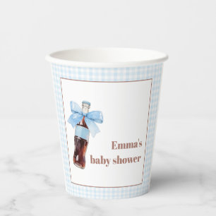 She Is Ready to Pop Blue Soda Pop Baby Shower Paper Cups