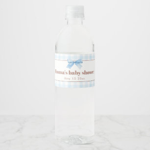 She Is Ready to Pop Blue Soda Pop Baby Shower Water Bottle Label