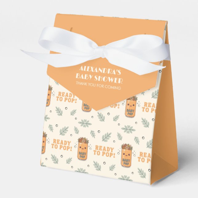 She Is Ready To Pop Orange Boho Kawaii Soda Favour Box (Front Side)
