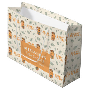 She Is Ready To Pop Orange Boho Kawaii Soda Large Gift Bag
