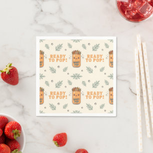 She Is Ready To Pop Orange Green Boho Kawaii Napkin