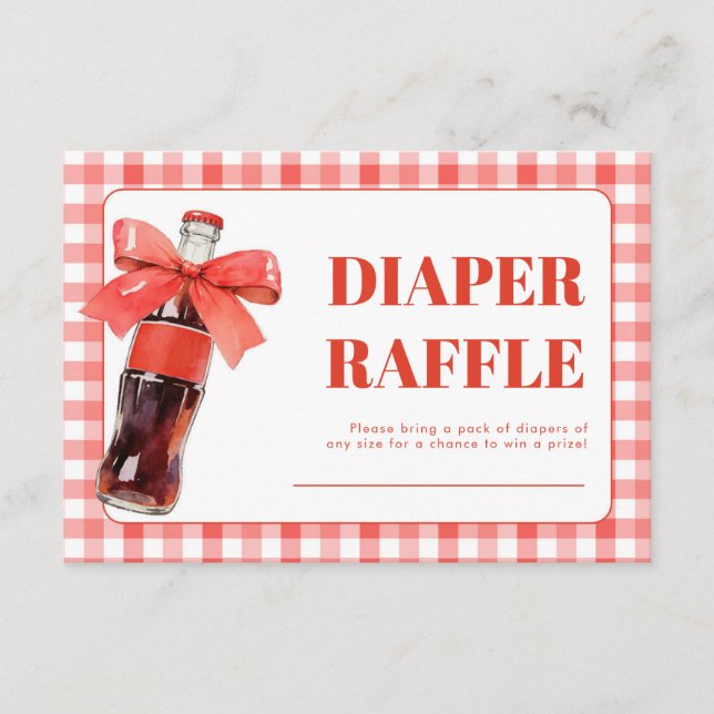 She Is Ready to Pop red Diaper Raffle Card 3.5x5 (Front)