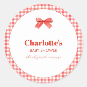 She Is Ready to Pop Red Soda Pop Baby Shower Classic Round Sticker