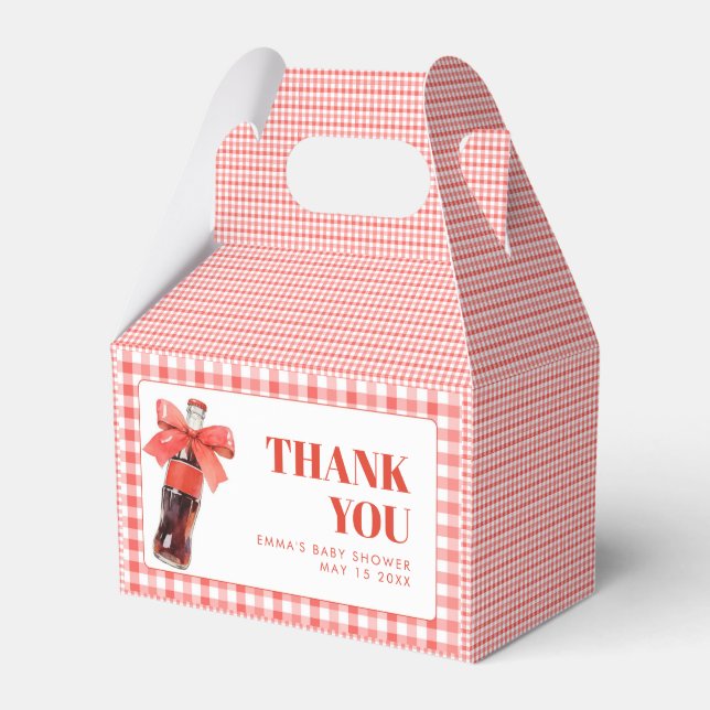 She Is Ready to Pop Red Soda Pop Baby Shower Favour Box (Front Side)