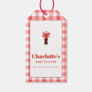 She Is Ready to Pop Red Soda Pop Baby Shower Gift Tags