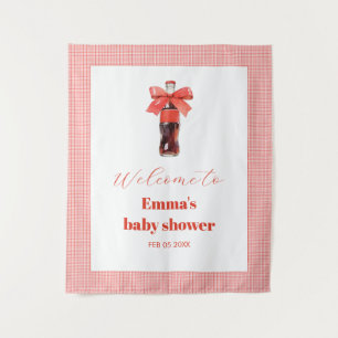 She Is Ready to Pop Red Soda Pop Baby Shower Tapestry