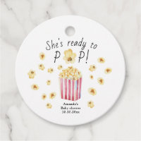 She is Ready to Pop Watercolor Popcorn Baby Shower