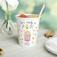 She is Ready to Pop Watercolor Popcorn Baby Shower