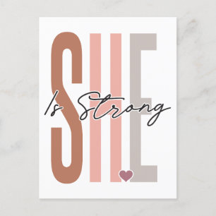 She is strong, believe in God, trust Jesus, respec Holiday Postcard