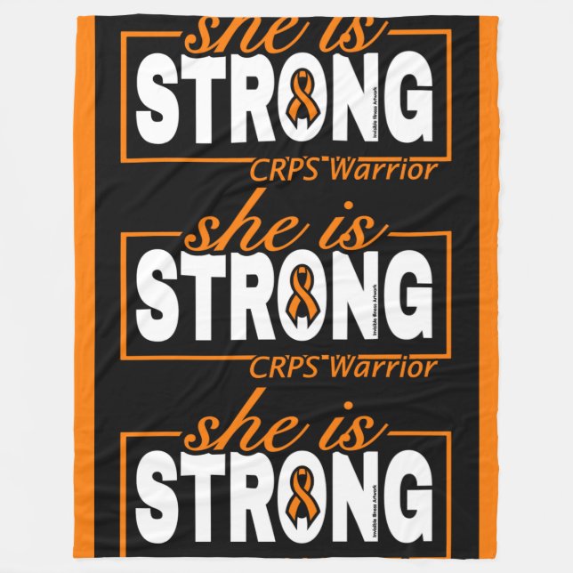 SHE IS STRONG...CRPS FLEECE BLANKET (Front)