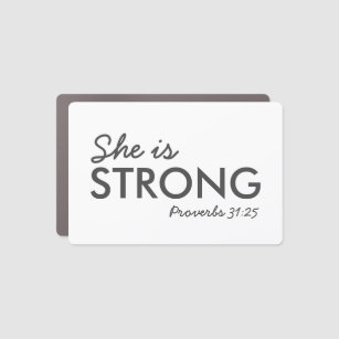 She is Strong   Proverbs 31:25 Christian Faith Car Magnet