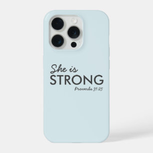 She is Strong   Proverbs 31:25 Christian Faith iPhone 15 Pro Case