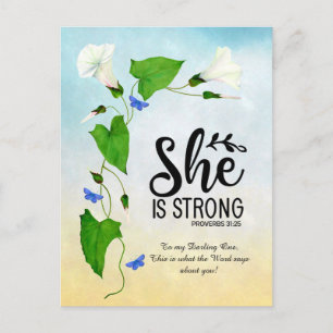 She is strong Proverbs 31: 25 Postcard