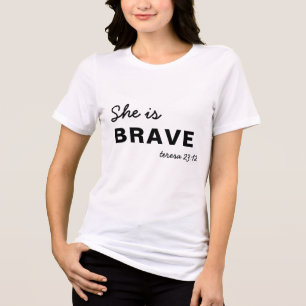 She Is Strong Proverbs Christian Faith Tri-Blend Shirt