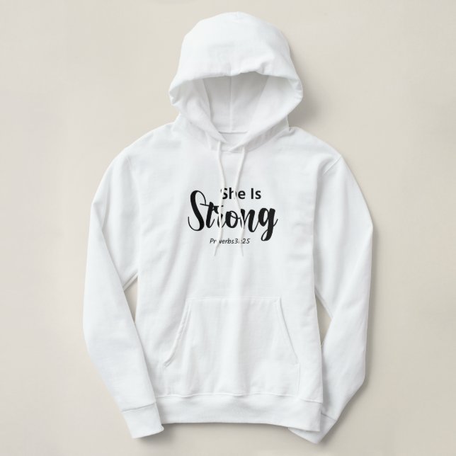 She is Strong T-Shirt Hoodie (Design Front)