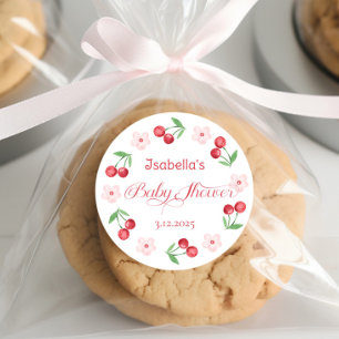 She is the Cherry on Top Baby shower Classic Round Sticker