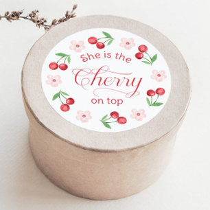 She is the Cherry on Top Baby shower Classic Round Sticker
