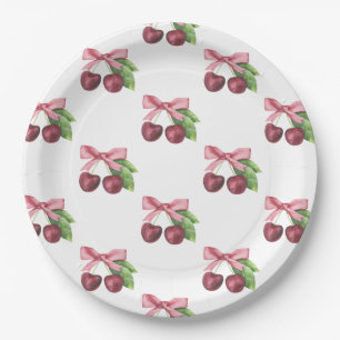 She is the cherry on top baby shower  paper plate