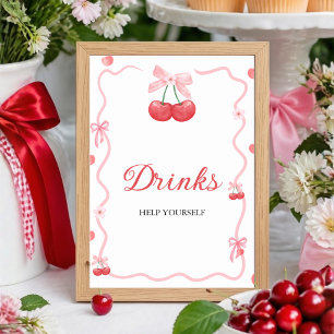 She Is the Cherry on Top Drinks Table Sign