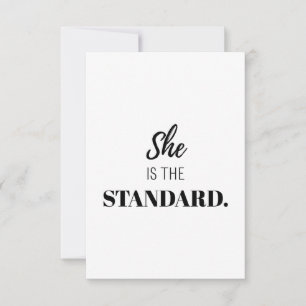 She Is the Standard – Bold Feminine Empowerment Thank You Card
