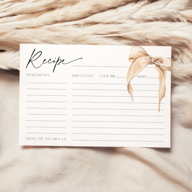 She is Tying the Knot Beige Bridal Bow Recipe Card (Creator Uploaded)