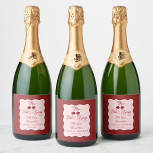 She is tying the knot Bridal Shower Sparkling Wine Label