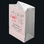 She is tying the knot pink bow Bridal Shower Medium Gift Bag<br><div class="desc">She is tying the knot pink bow Bridal Shower Gift Bags</div>