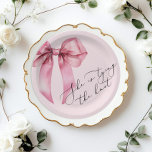 She is tying the knot Pink Bow Bridal Shower Paper Plate<br><div class="desc">She is tying the knot Pink Bow Bridal Shower Paper Plates
Matching items are available.</div>