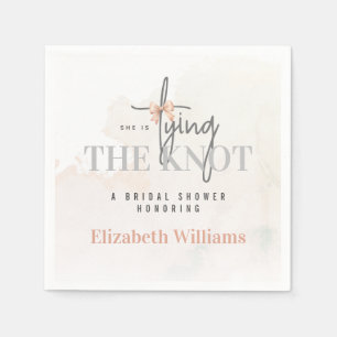 She Is Tying The Knot Pink Bridal Shower Party Napkin