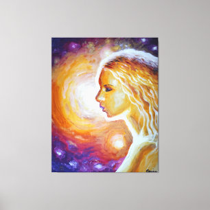 She is watching the stars canvas print