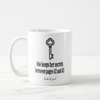 She Keeps Her Secrets Between Pages 42 and 43 Book Coffee Mug