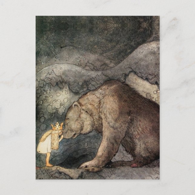 She Kissed the Bear's Nose Postcard (Front)