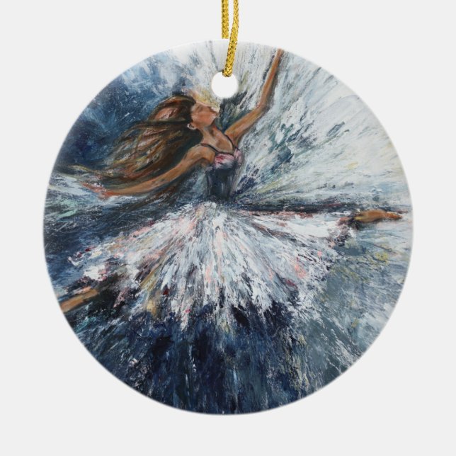 "She Leaps" Art Ornament (Front)