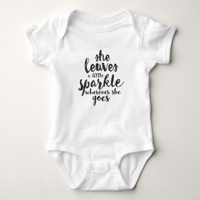 She Leaves a Little Sparkle Wherever She Goes Baby Bodysuit (Front)