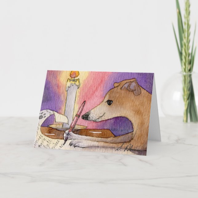 She liked to write her Xmas list early Holiday Card (Front)