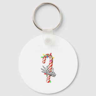 She Likes My Candy Cane Skeleton Couples Christmas Key Ring