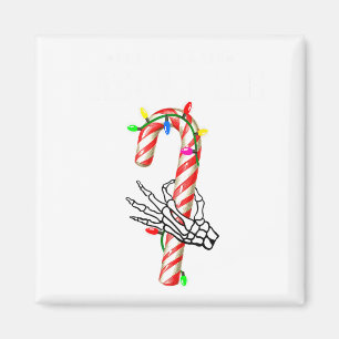 She Likes My Candy Cane Skeleton Couples Christmas Magnet
