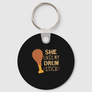 She Likes My Drum Stick Funny Couple Matching Than Key Ring