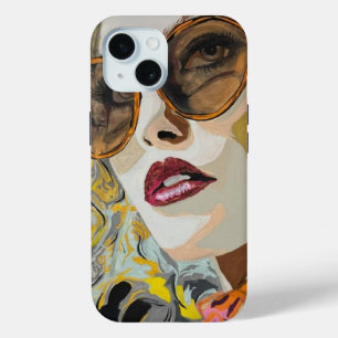 'She Likes Pina Coladas' Painting on a  iPhone 15 Case
