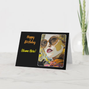 'She Likes Pina Coladas' Painting on a Thank You Card